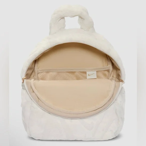 NIKE Elegant White Faux Fur Backpack - Picture 4 of 7